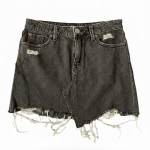 BDG Urban Outfitters Gray Distressed Denim Mini Skirt Medium